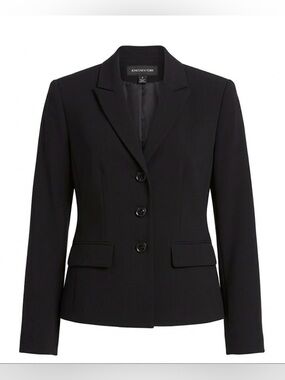 Jones New York Essentials Black 3-Button Blazer Size 4 Made in Canada